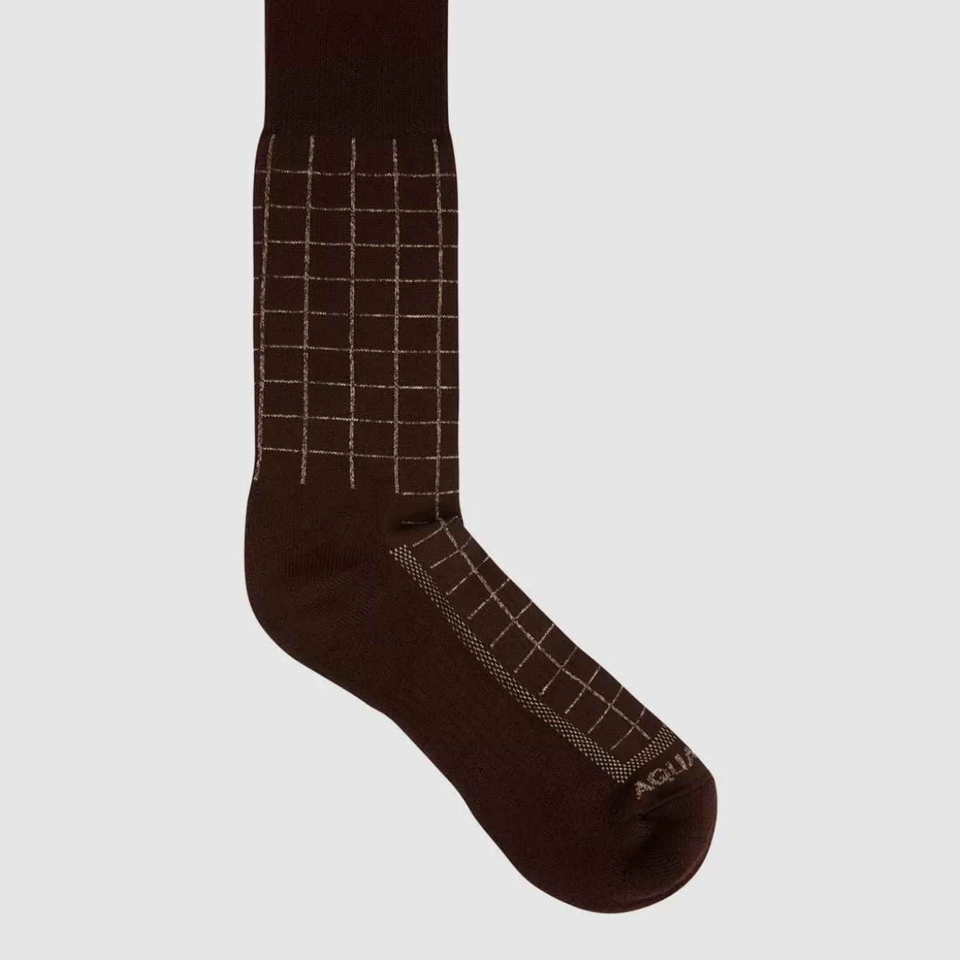 Socks | Men Aquatalia Windowpane Knit Blend Men'S Sock Brown/Khaki