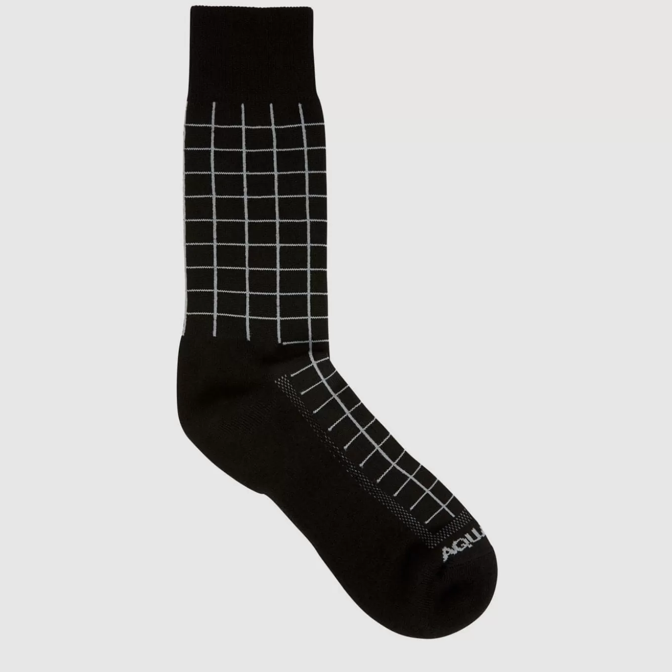 Socks | Men Aquatalia Windowpane Knit Blend Men'S Sock Black/Heather Grey